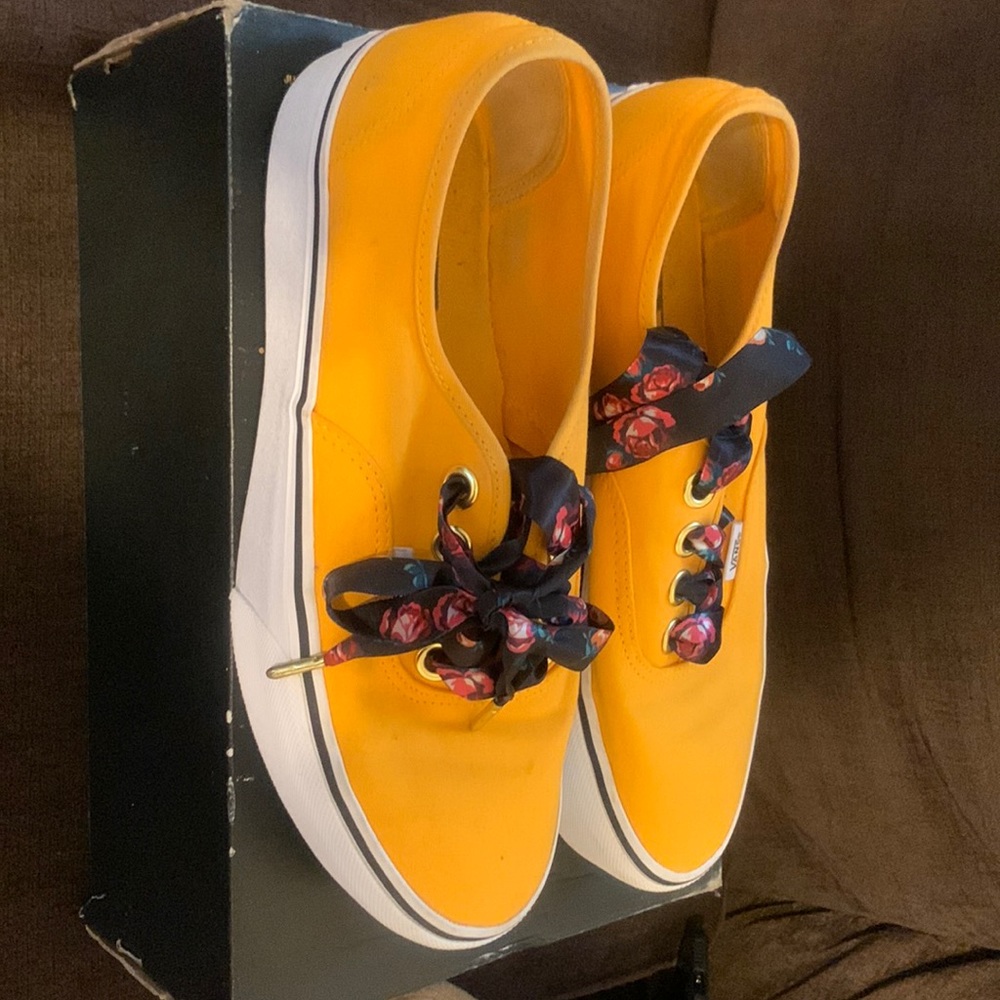Yellow-ish orange thick sole vans